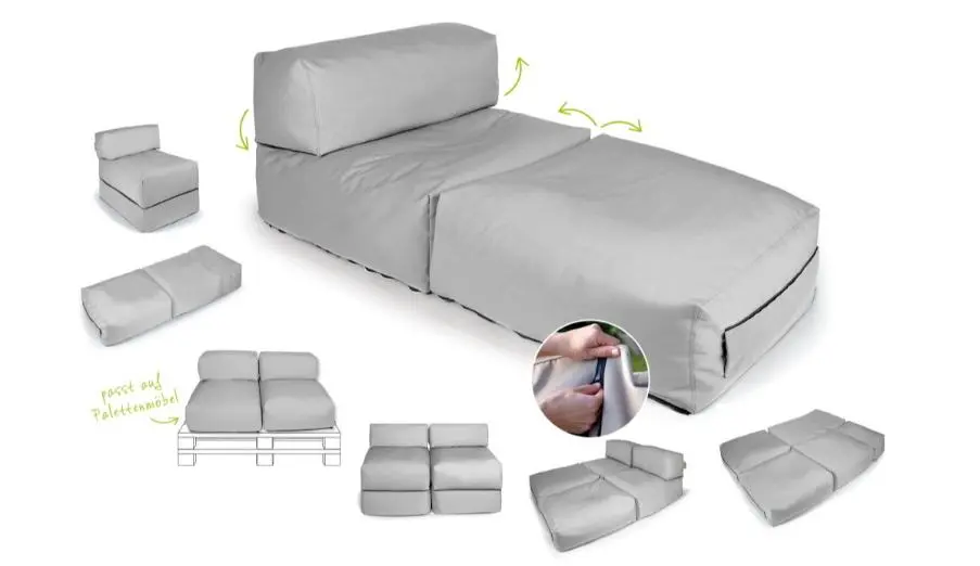 Der wandelbare Sitzsack Dieser Sitzsack passt übrigens perfekt auf Palettenmöbel